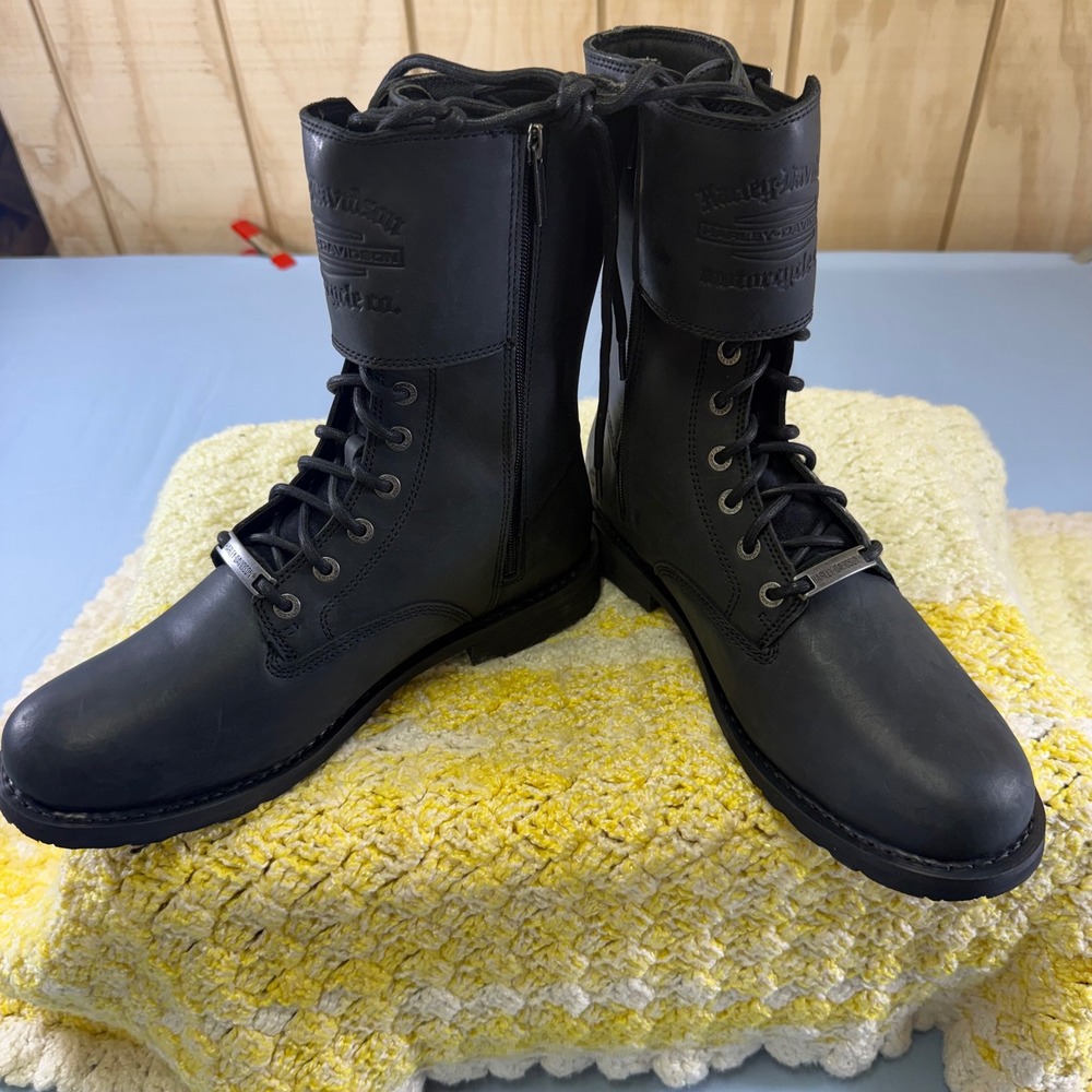 Harley-Davidson Hagerman Mens Black Leather Motorcycle‎ Boots D93873 Size 11.5 M